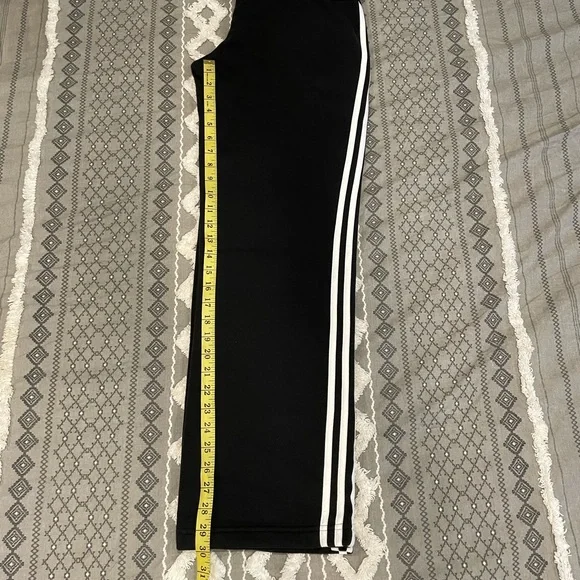 Adidas Women’s Black 3-Stripe Open-Leg Fleece Sweatpants Size M - Picture 9 of 10